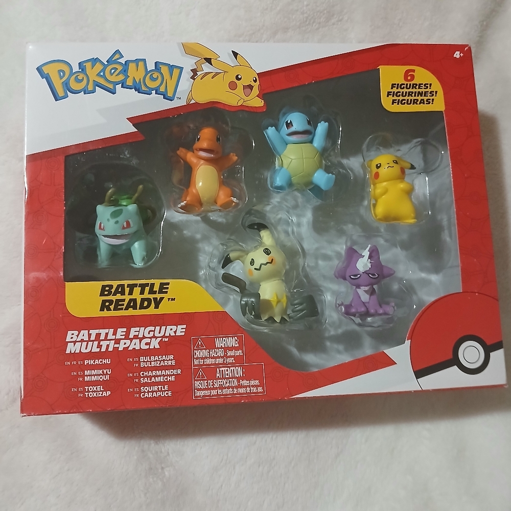 Pokemon Battle Figure Multi Pack Pikachu Mimikyu  Bulbasaur Charmander Squirtle